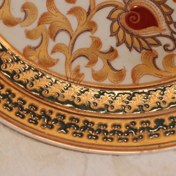 Beautiful Vintage Decorative Plate By Oriental Accent Raised jewels 10in. - Picture 2 of 10